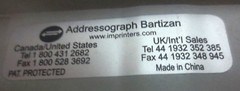 Addressograph Bartizan 4850 Flatbed Credit Card Imprinter Ker-CHUNK machine