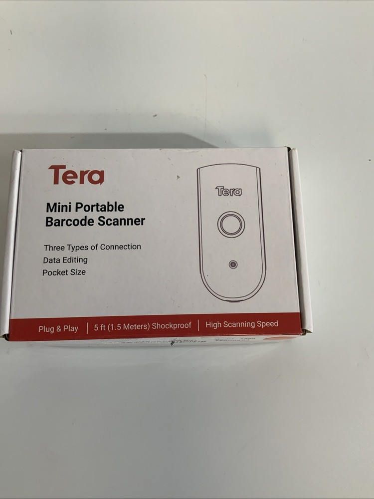 Tera 1200 Black Mini Handheld Portable Shockproof High Speed Barcode Scanner
