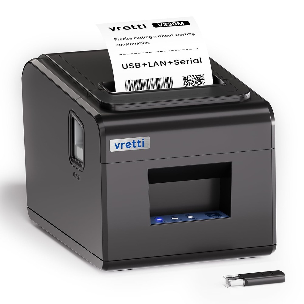 Vretti V330M Thermal Receipt Printer – 80mm POS USB/Serial/LAN