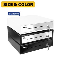 16inch Heavy Duty Manual Push-Open Cash Drawer with 5Bill/5Coin, Removable Ti…