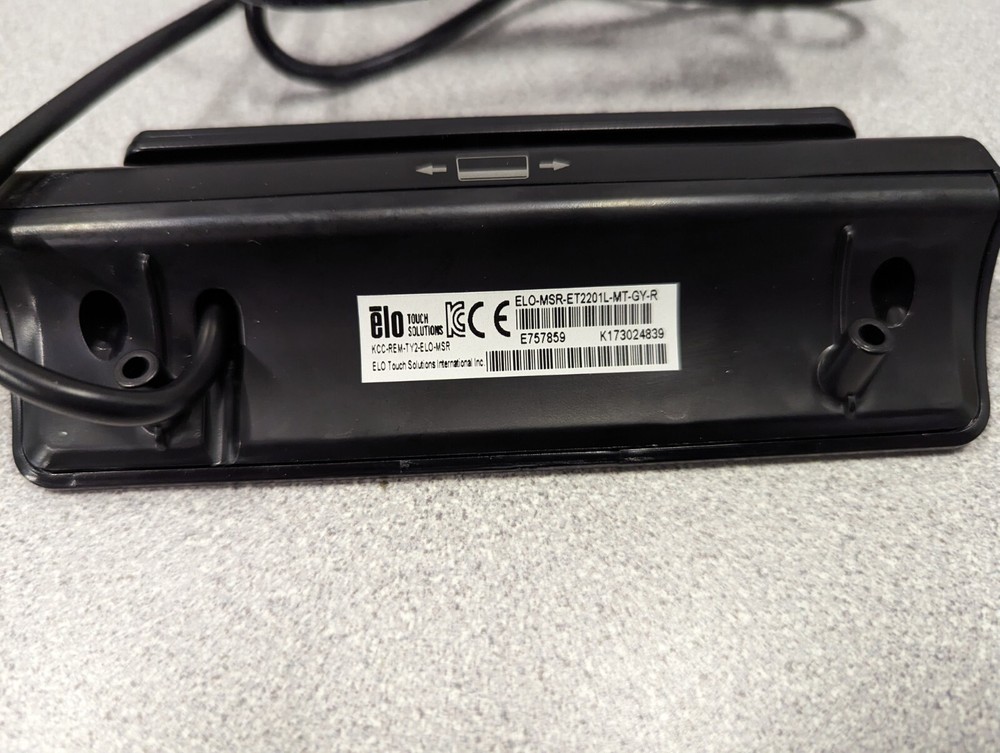 Elo Touch E757859 Black Magnetic Stripe Reader w/USB ELO-MSR-ET2201LL-MT-GY-R