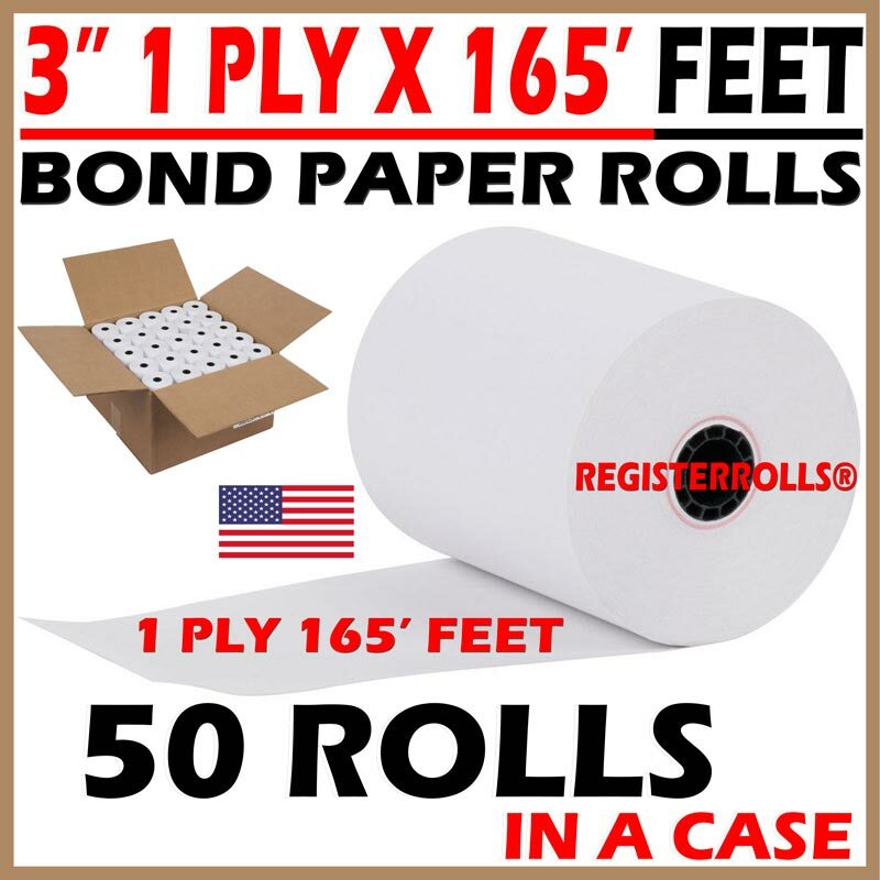 3″ 1 PLY X 165′ BOND PAPER 50 ROLLS KITCHEN PRINTER ROLLS STAR MICRONICS SP700
