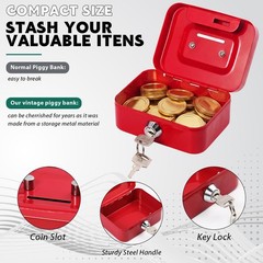 Tandefio 12 Pcs Small Money Cash Lock And Slot Metal For Cash Steel Organizer