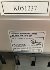 Royal Sovereign • FS-44P • 4 Row Electric Auto-Advance • Coin Sorting Machine