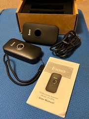 Eyoyo Mini Barcode Scanner – Bluetooth w/cover, hand strap, charging cable