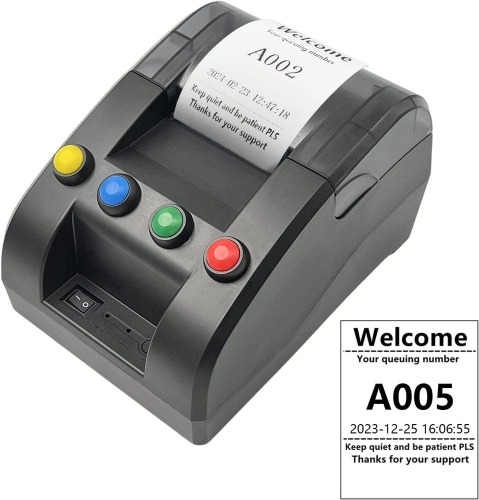 Take a Number Printer Ticket Thermal Printer Ticket Machine with 57Mm Receipt Ti