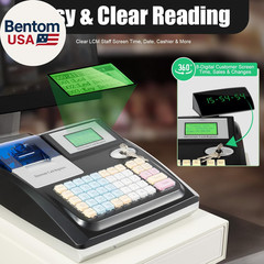 48 Keys Commercial Cash Register, Electronic Cashier Cash Register with Drawer B