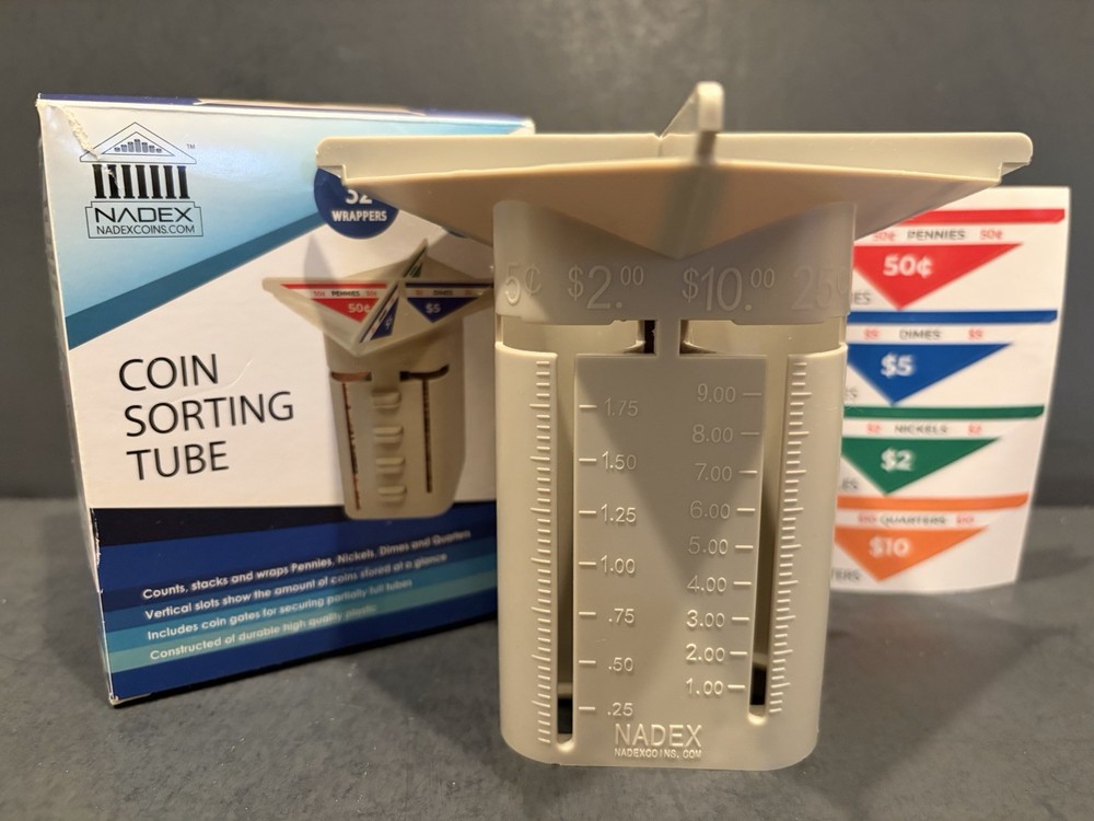 Nadex Small Coin Sorting Tube Beige