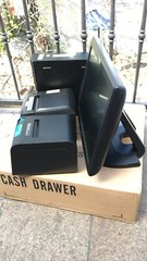 15″ Touchscreen All In One POS System Restaurant Point Of Sale 2 Printers
