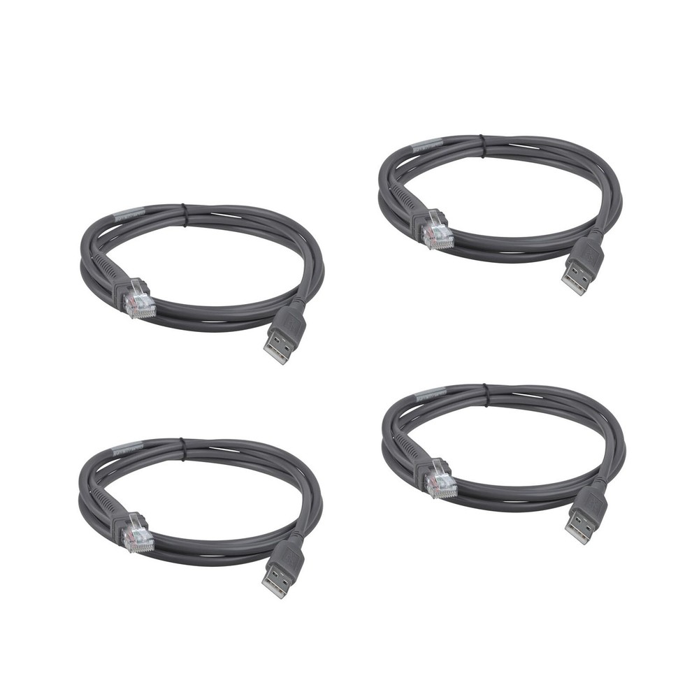 4 Pack 6.6ft USB A male to RJ45 Cable for Symbol Barcode Scanner LS4278 LS2208