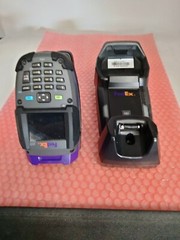 ZEBRA FEC-870125 DS3678 FEDEX SCAN GUN AND CHARGING CRADLE W / CABLES & BATTERY