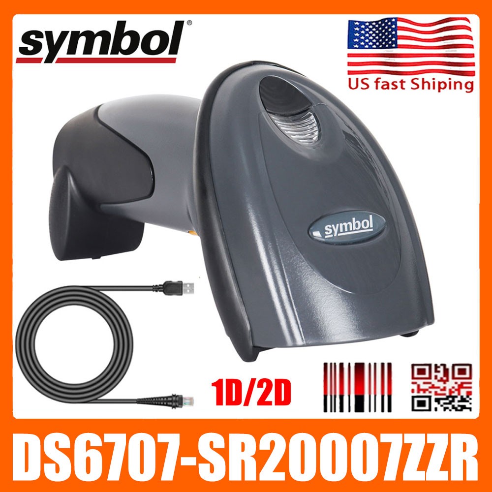 Symbol Zebra Motorola DS6707-SR20007ZZR 1D 2D Barcode POS Scanner + USB Cable US