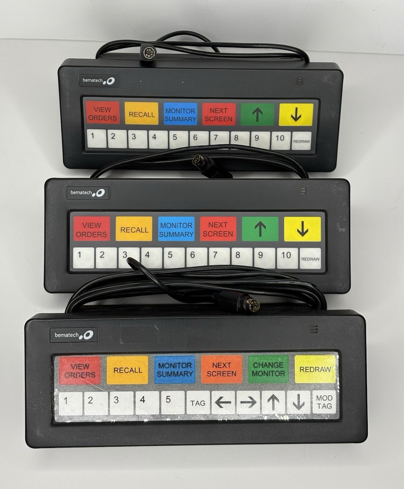 Lot of 3 Logic Controls Bematech KB1700 Kitchen Display Bump Bar POS Keypad