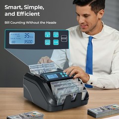 MUNBYN IMC51 Money Counter Machine Count Value, Add+Batch/Add+ Value Black