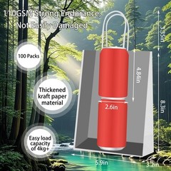 OEMVALATY 100Pcs 5.9×3.2×8.3 Inch Small White Paper Bags with Handles Bulk Gi…