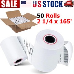 50Rolls 2 1/4 x 165′ Thermal Receipt Cash Register Credit Card Paper BPA Free