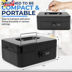 Security Money Box Fire Proof Lock Safe Storage Cash Gun Jewelry Portable Safet