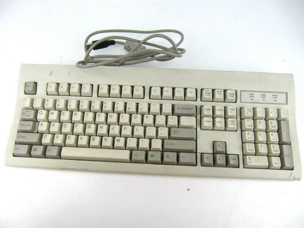 Wyse KU-8933 USB Wired Computer Keyboard DIN PORT POS SYSTEM POINT OF SALE CREAM
