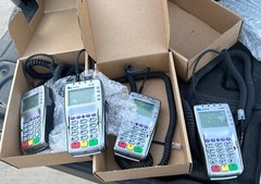 LOT OF 7 – Verifone VX-805 Pin Pad Card Reader – Untested Unknown Working Order
