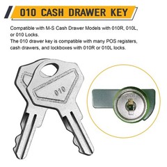 010 Key for Drawers, Cash Drawer Key Set Compatible with M-S Cash Drawer Mode…