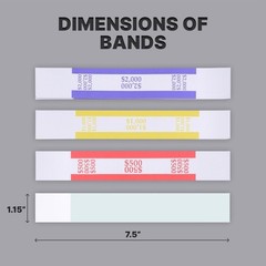 800 Money Bands for Cash – Self-Adhesive Currency Straps, 8 Colors, Organize Bil