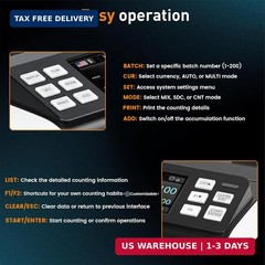 NUCOUN Mixed Denomination Money Counter Machine, Commercial Grade Bill Value Cou