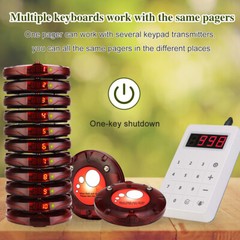 Retekess TD158 Wireless Paging Queuing Calling System 10 Coaster Cafe Clinic Bar