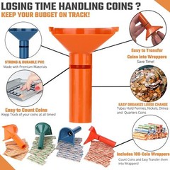 Coin Storage & Sorter Tubes 4 Color – Coded Coin Counters Tubes and Assorted
