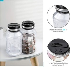 Large Coin Counting Bank with LCD Screen, 1.8L Capacity, Compatible with US