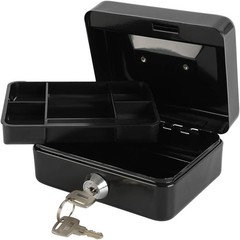 Portable Mini Cash Box with Dual Key Lock and Removable Tray – Perfect for Kids!