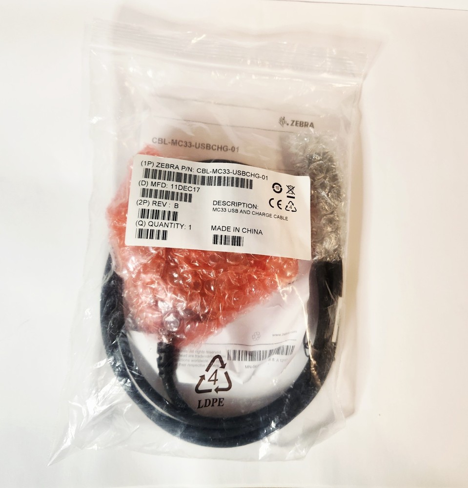 Zebra USB Comm & Charging Cable CBL-MC33-USBCHG-01 – NIB – Display Unit