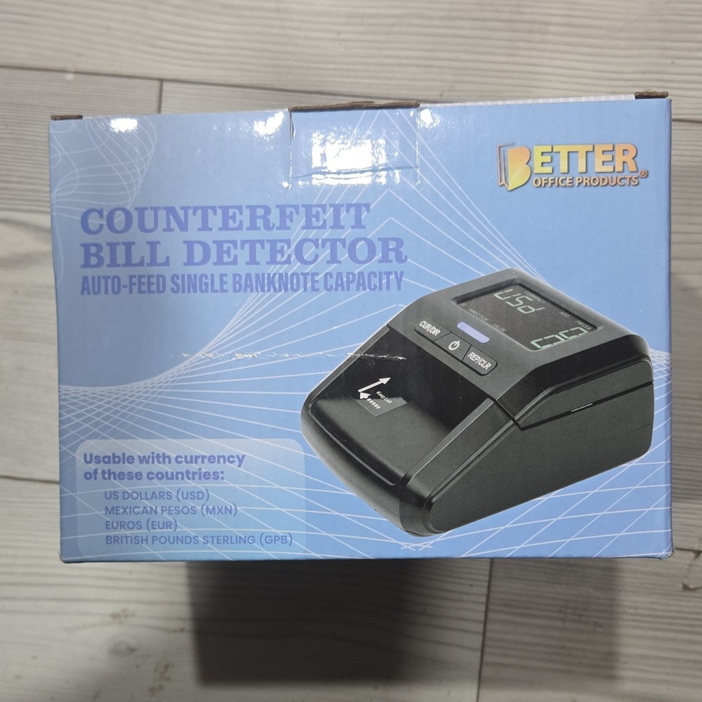 Counterfeit Money Detector Machine with LCD Display, by Better Office Products