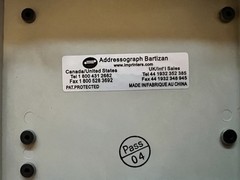 Bartizan Addressograph Manual Credit Card Imprinter For Carbon Paper Sales Slips