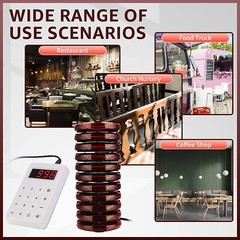 Retekess TD158 Restaurant Wireless Paging Queuing Calling System 10 Coaster Bar
