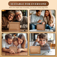 10000 Savings Challenge Box, Cash Vault Wooden Savings Box 10000, Kakeibo Money