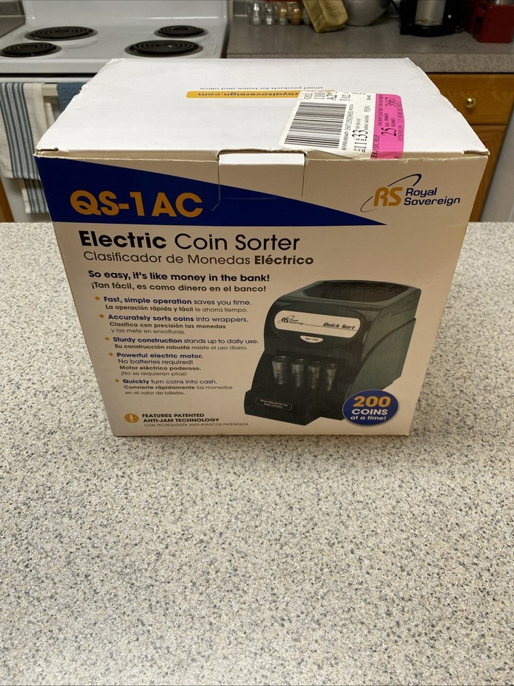 Royal Sovereign QS-1AC Electric Coin Sorter | 156 Coins/Min, Anti Jam Tech | NEW