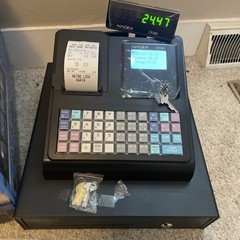 Nadex CR360 Thermal-Print Electronic Cash Register, 12 Compartments, Black