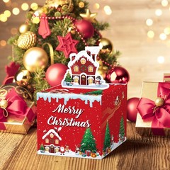 Christmas Money Box for Cash Gift Pull Surprise Money Boxes with Transparent Bag
