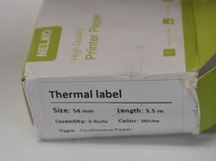 Nelko Self Adhesive Thermal Printer Paper 54mm x 3.5m 3 Pack Continuous Paper