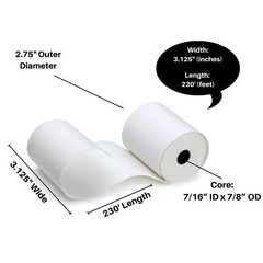 10 Rolls 3-1/8″ x 230′ Thermal Paper Roll Cash Register POS Receipt Paper 230FT