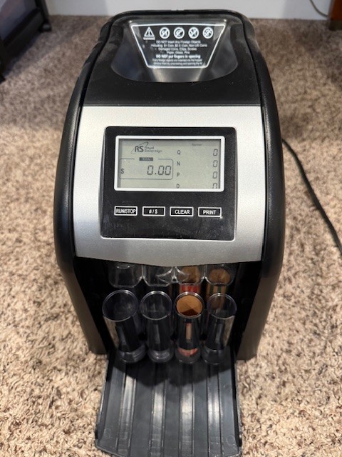 Royal Sovereign Digital 4-Row Electric Coin Sorter – Black FS-44P