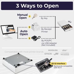 13″ Cash Register Drawer for Point of Sale (POS) System with 4 Bill 5 Coin Ca…