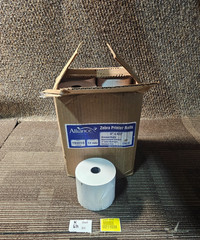 (QTY 12) Zebra Heavyweight Printer Rolls Thermal 1″ Solid Wall Core 4″ x 422′