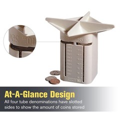 Putty Plastic Coin Tender Sorter 4 Compartments Pennies To Quarters Slots