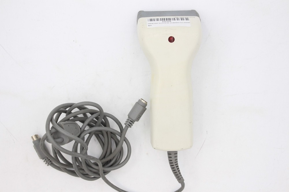 Datalogic Barcode Scanner Reader DLC6165-M1 CCD PS2 PS/2 Keyboard Wedge Beige
