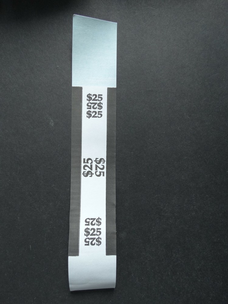 1 – Black $25 Cash Money Self-Sealing Straps Currency Bands