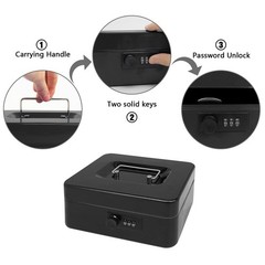 Secure Steel Cash Box with Combination Lock and Removable Tray – Metal Money …