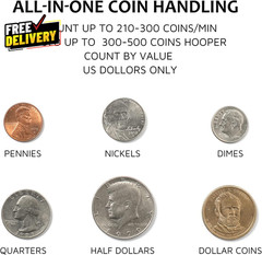 Electric Coin Sorter & Counter Machine 300 Coins/Min LED US Denominations