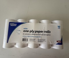 1-Ply Paper Rolls 2 3/4 x 128ft White Pack of 10 Item New