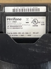 Verifone VX520 with either net cable and power cord.